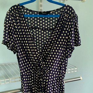 Forever 21 Navy and White Polka Dot Dress